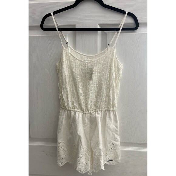 Abercrombie & Fitch NWT white eyelet lace shorts romper XS - Picture 2 of 8